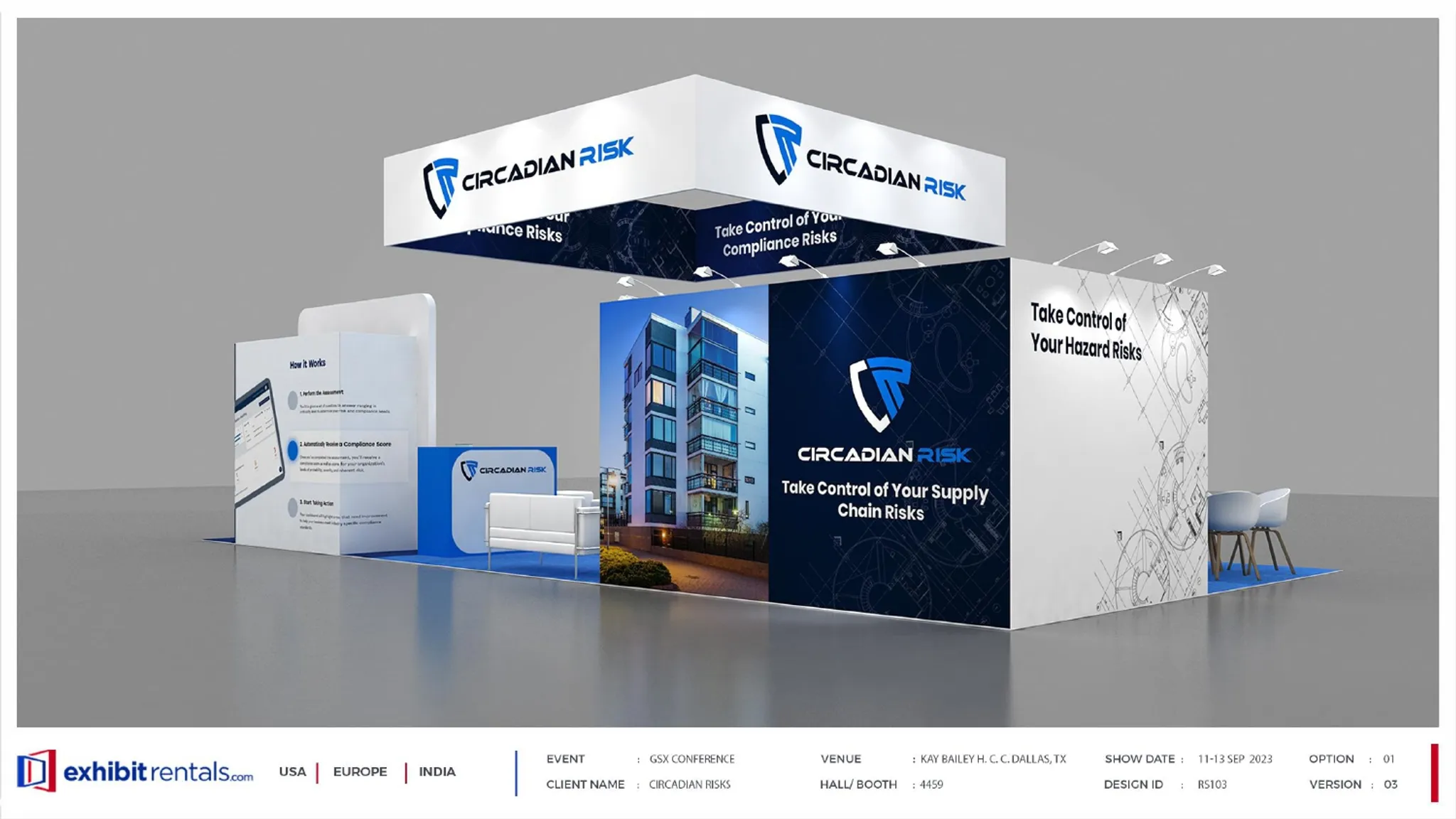 20x40 Île booth design by Exhibit-Rentals